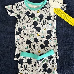 Little sleepies NWT Mickey forever 2 piece shorts PJs 12-18M